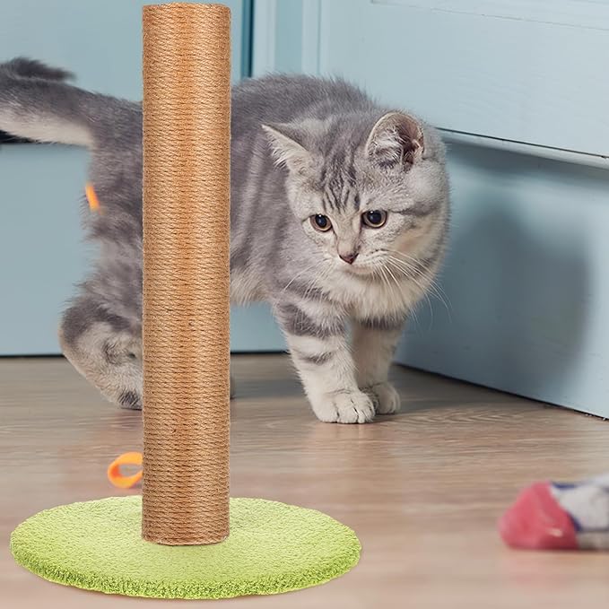 SUPVOX 2 Pcs Cat Scratching Post Parts: 15.7 x 2.4 Inch Cat Scratching Post Pole, 5 mm Jute Rope with ABS Plastic Pole - Cat Scratcher Posts Replacement with M8 Screws