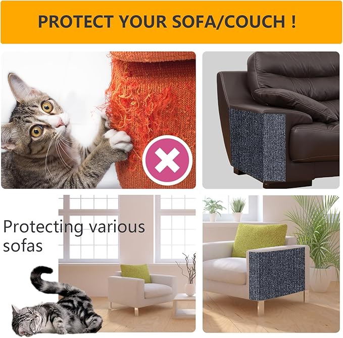 120"x15.8" cat Scratch Furniture Protector Keep Couch Sofa Protection Anti Claws Corner Wall Scratcher Post sisal Scratching mat Carpet pad Cover Fabric Tree Guards remnants (Navy Blue)