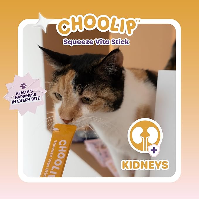 Squeeze Vita Stick Lickable Treats for Dogs & Cats. 7 Kidney Support Sticks with Essential multivitamins. Soft and Tasty Paste for All Life Stages, Supporting Kidney Health