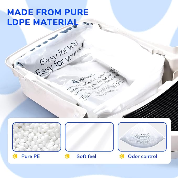 Litter Box Liner Bag Compatible with Cat litter Box 3 and 4, 120 Pack - Extra Thick Waste Bags for Self-Cleaning Pet Kitty Litter Box Drawer Liners, 9-11 Gallons Home/Kitchen Trash Bags
