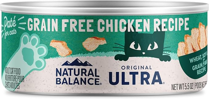 Natural Balance Original Ultra Grain Free Adult Wet Canned Cat Food, Chicken Recipe, 5.5 Ounce (Pack of 24)
