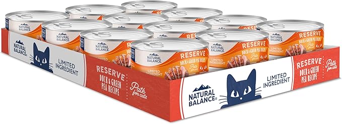 Natural Balance Limited Ingredient Adult Grain-Free Wet Canned Cat Food, Duck & Green Pea Recipe, 5.5 Ounce (Pack of 24)