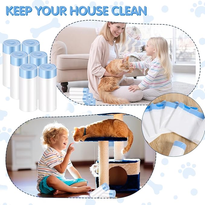 Harloon 160 Count Cat Litter Box Liner Bags with Drawstring Compatible with Litter-Robot 3/4 Waste Drawer Liners Cat Litter Bags 9-11 Gallons Replacement Waste Bags for Cat Pan Waste Pet Supply