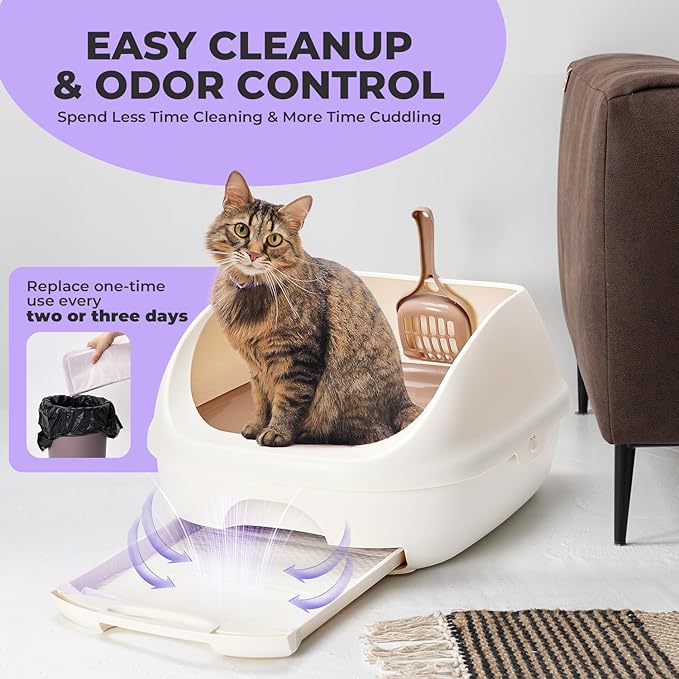 Cat Pads Refills for Litter Box: Cat Litter Mat for Tidy Cats Breeze Litter System - Thickened 6-Layer Super Absorbent Breeze Pads - 16.9" X 11.4" Odor Control - Pack of 20