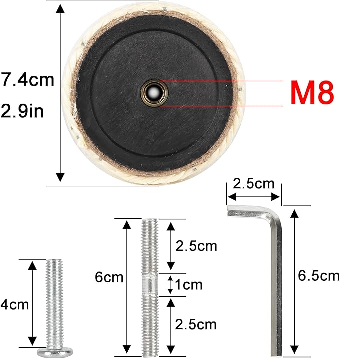 7.4cm 2.91in Diameter Cat Tree Scratching Post Replacement Sisal Pole Parts for Cat Tower (M8, 21.65in/55cm)