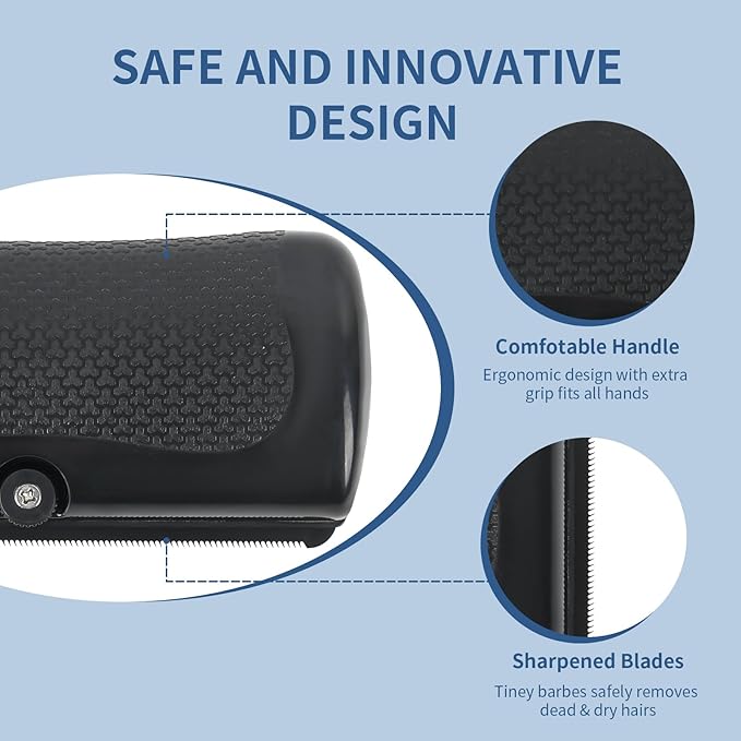 Deshedding Dog Brush – Handheld Dog Grooming Brush – Deshedding Brush for Cats, Dogs, Rabbits, Horses – Gentle Dog Deshedding Tool – Ergonomic Dog Groomer for Matted Hair, Loose Hair