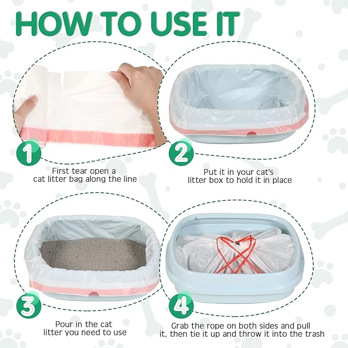 Harloon 30 Count 45 x 18 Inch Giant Jumbo Cat Litter Box Liners