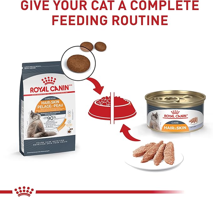 Royal Canin Feline Care Nutrition Hair & Skin Care Loaf in Sauce Canned Cat Food, 3 oz can (24-count)