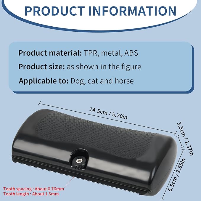 Deshedding Dog Brush – Handheld Dog Grooming Brush – Deshedding Brush for Cats, Dogs, Rabbits, Horses – Gentle Dog Deshedding Tool – Ergonomic Dog Groomer for Matted Hair, Loose Hair