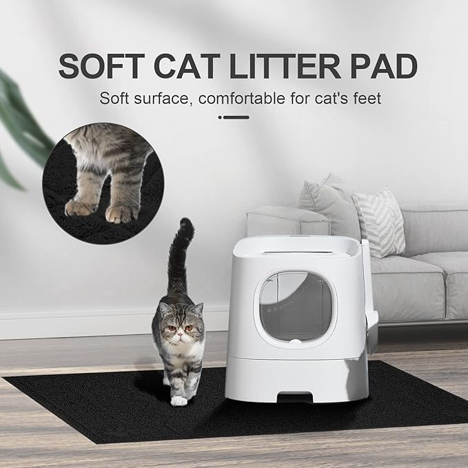 Cat Litter Mat, Litter Trapping Mat Soft on Kitty Paws, 47" x 35" Kitten Litter Box Mat for Cleaner Floors, Waterproof, Easy Clean, Durable XL Large Size Cat Litter Pad for Kitten.