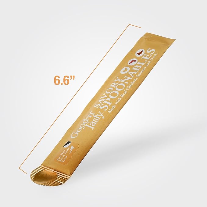 Good ‘n’ Tasty Savory Spoonables Variety Pack, 15 Count Tube, Triple Flavor Squeezable Lickable Wet Treats for Cats with Built-in Spoon for Less Mess