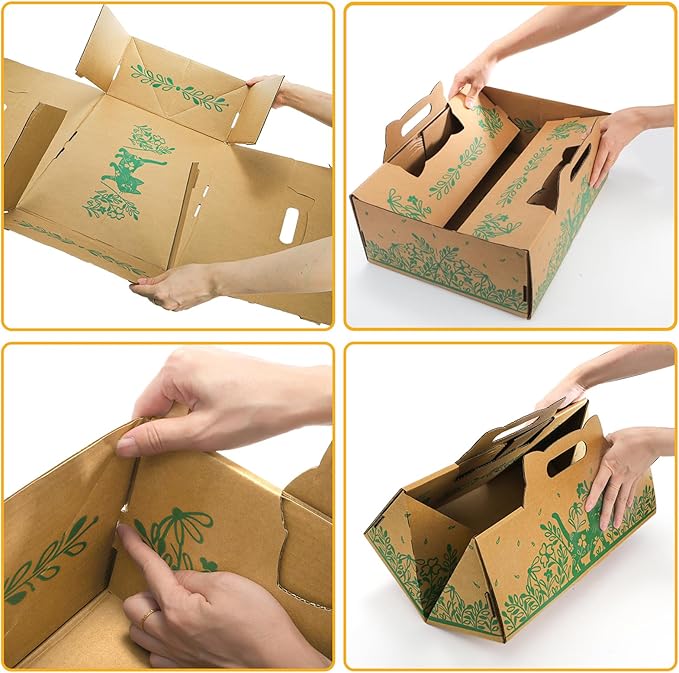 WUWEOT 8 Pack Disposable Cat Litter Boxes, Leakproof Double Layer Cardboard Cat Litter Pan, Foldable Portable Small Pet Liner Tray with Scoop for Travel, 15.8 x 11.7 x 5.8 Inch