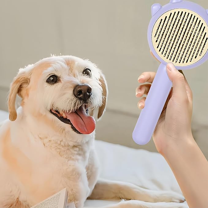 Pet Grooming Brush, Cat Brush for Long or Short Haired Cats,Skin Friendly & Promote Circulation-3 Pack (Yellow+Green+Purple)