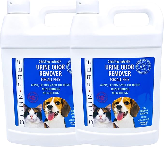 Instantly Urine Odor Remover for Pets - Eliminator for Cat & Dog Pee, Best Oxidizer Based Urine Cleaner for Carpets, House, Rugs, Mattress, etc. 2-128 Oz (2 Gallons)