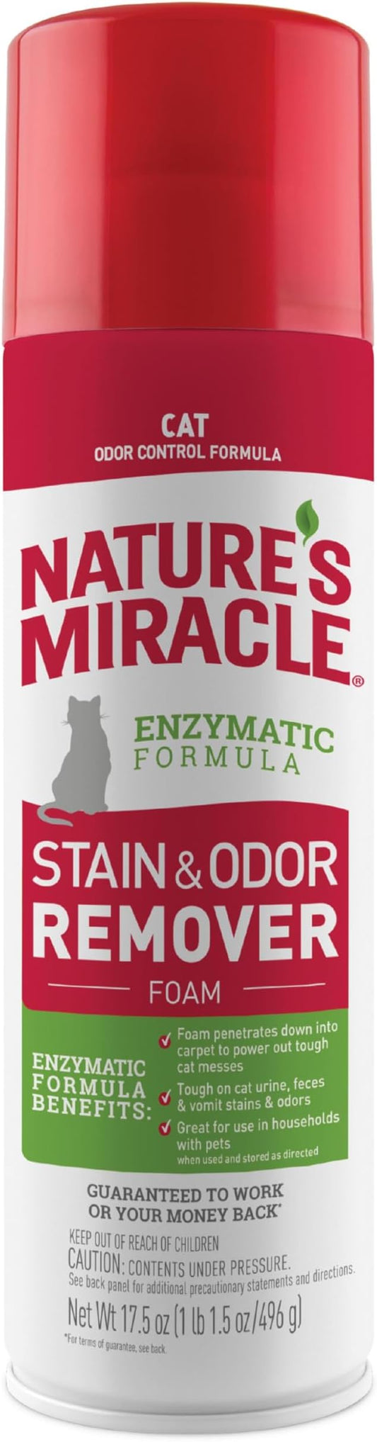 Nature's Miracle Stain & Odor Remover Foaming Aerosol For Cats, 17.5 Oz