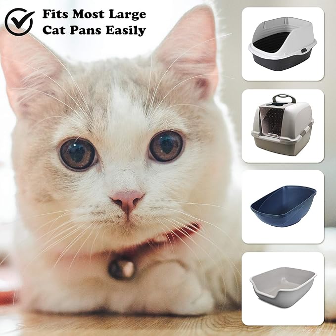 Cat Litter Liners,21 Count Heavy Duty Litter Box Liners Drawstring, Extra Jumbo Cat Litter Pan Bags,Unscented, 45 in x 18 in