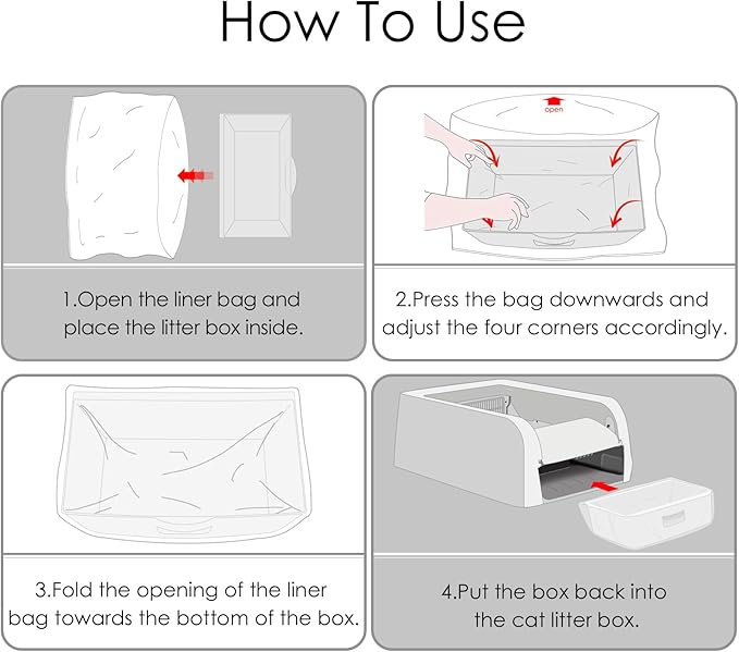 30 Count Cat Litter Box Bags Liners Compatible with Petsafe Self-Cleaning Cat Litter Box,Easy Clean & Replaceable Cat Waste Bag