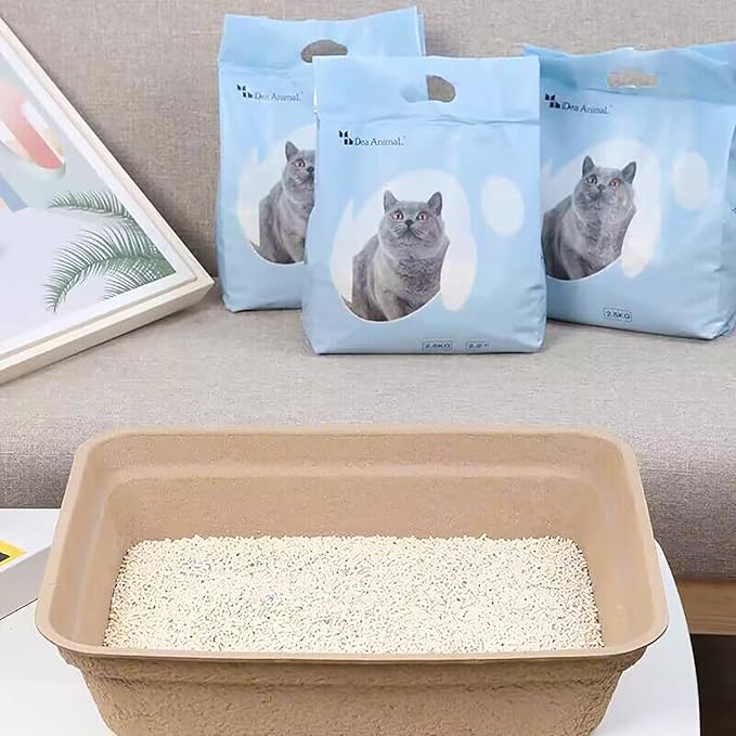 WUWEOT 8 Pack Disposable Cat Litter Box, Paper Cat Litter Tray Pet Litter Pan, 16.7" X 13" X 4" Travel Small Animal Clean Sifting Potty for Indoor Outdoor Cat, Hamster, Guinea Pig, Mice, Bunny