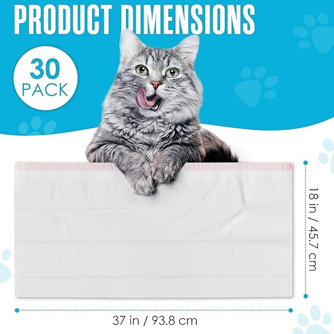 Litter Box Liners, Cat Litter Bags, Cat Litter Box Liners, 30 PK, Cat Litter Liners, Litter Bags, Litter Liners, Litter Box Bags Liners, Kitty Litterbox Liner Bags, Cat Pan Liners, Unscented, Jumbo