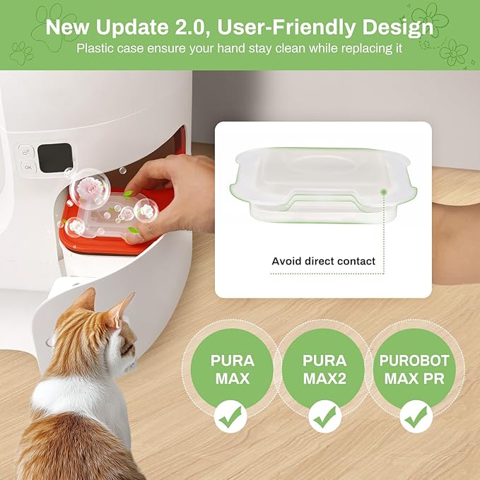 Update Cat Litter Odor Eliminator 2.0 for Self-Cleaning Cat Litter Box, GISOFIK Cat Litter Deodorizer, Cat Toilet Odor Control, Litter Box Deodorizer, Safe for Pets 98% Remove Rate(6 Pack)