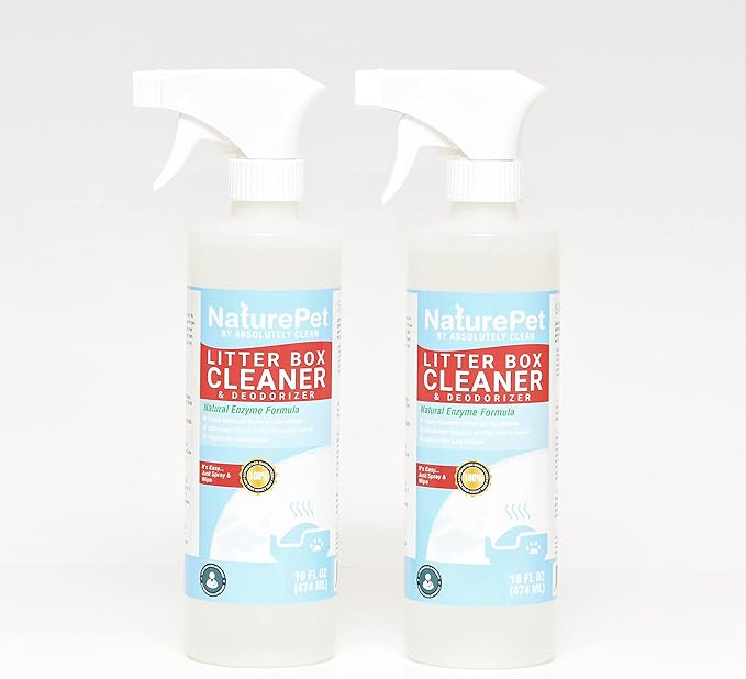 Litter Box Cleaner and Odor Eliminator, Eliminate Odors Quickly, Neutralizes Urine and Feces Odors in The Air and The Box, Make Litter Last Longer (16oz Spray Bottle 2 Pack (Save 25%))
