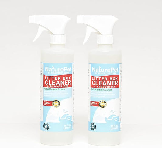 Litter Box Cleaner and Odor Eliminator, Eliminate Odors Quickly, Neutralizes Urine and Feces Odors in The Air and The Box, Make Litter Last Longer (16oz Spray Bottle 2 Pack (Save 25%))