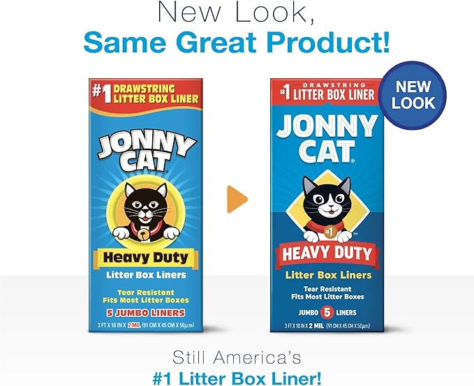 Jonny Heavy Duty Cat Litter Box Liners (Pack of 12), Cat litter Box Liners Jumbo, 5 Liners Box