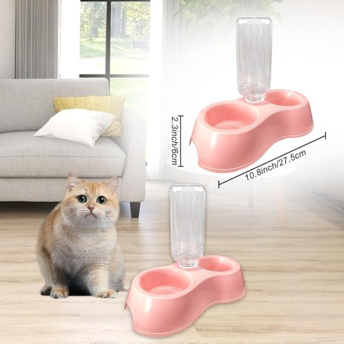 Kitten Starter Kit, 15 Piece Cat Essentials Set Includes Cat Litter Box,Cat Toys, Cat Collars,Cat Scratch Pad, Cat Nail File,Automatic Cat Feed Bowls, Pet Grooming Gloves for Cats (Pink)