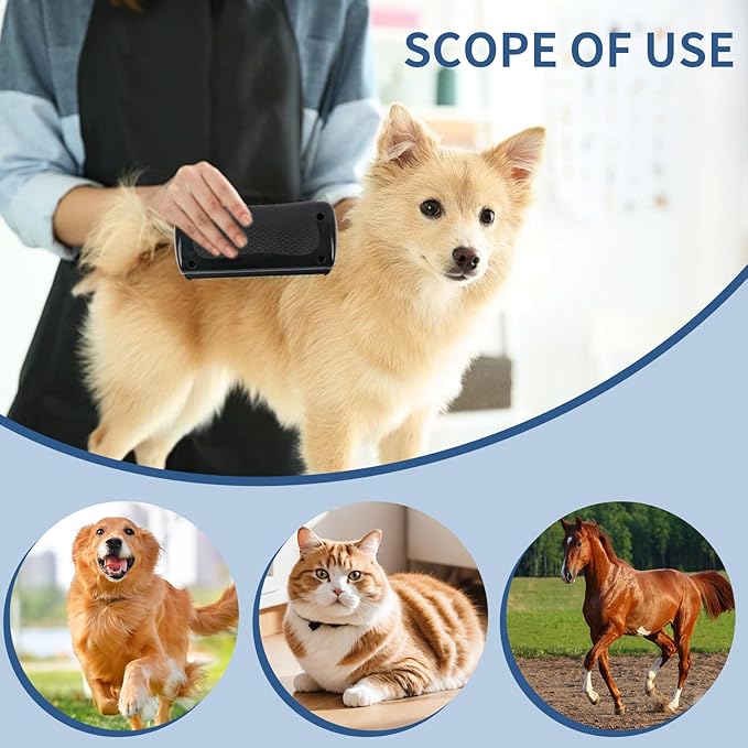 Deshedding Dog Brush – Handheld Dog Grooming Brush – Deshedding Brush for Cats, Dogs, Rabbits, Horses – Gentle Dog Deshedding Tool – Ergonomic Dog Groomer for Matted Hair, Loose Hair