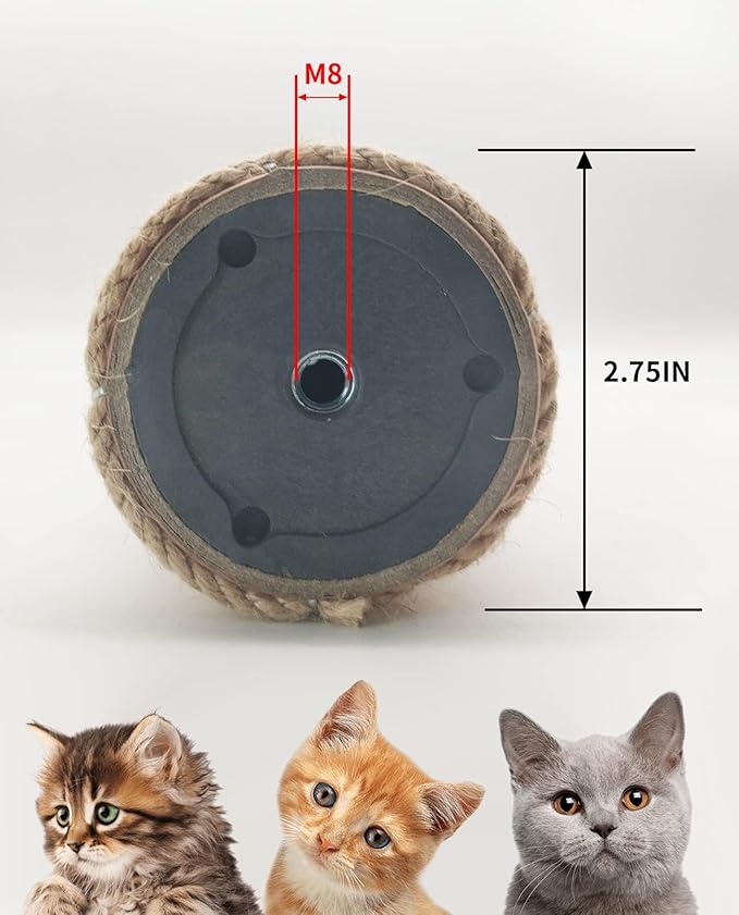 BNOSDM 15" x 2.75" M8 6 Pack Cat Tree Scratching Post Replacement Parts for Indoor Cats Tower Rope Scratch Poles Refill Sisal Pole Part for Refurbishment Accessories Spare Green