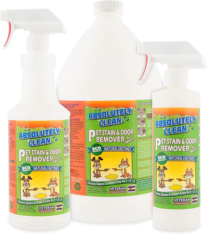 Amazing Pet Odor Eliminator for Home, Professional Strength: Natural Enzymes Remove Most Stains in 60 Seconds -Dog/Cat Urine, Vomit, Bile, Feces, Grass, Blood, Drool, More -USA Made