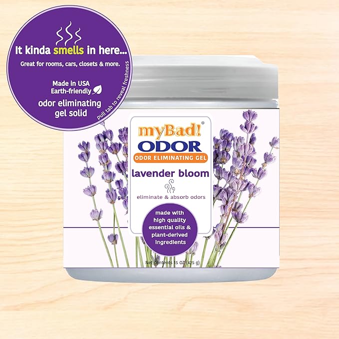 Odor Eliminator Essential Oil Gel Beads 15 oz - Air Freshener - Eliminates Odors in Bathroom, Pet Area, Closets, RVs, Pet Areas (Lavender Bloom, 2 Pack)