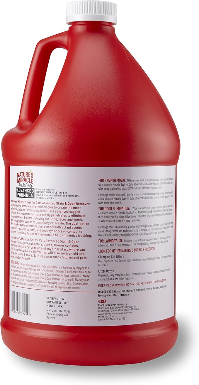 Nature's Miracle Just for Cats Advanced Stain And Odor Formula 128oz (Gallon)