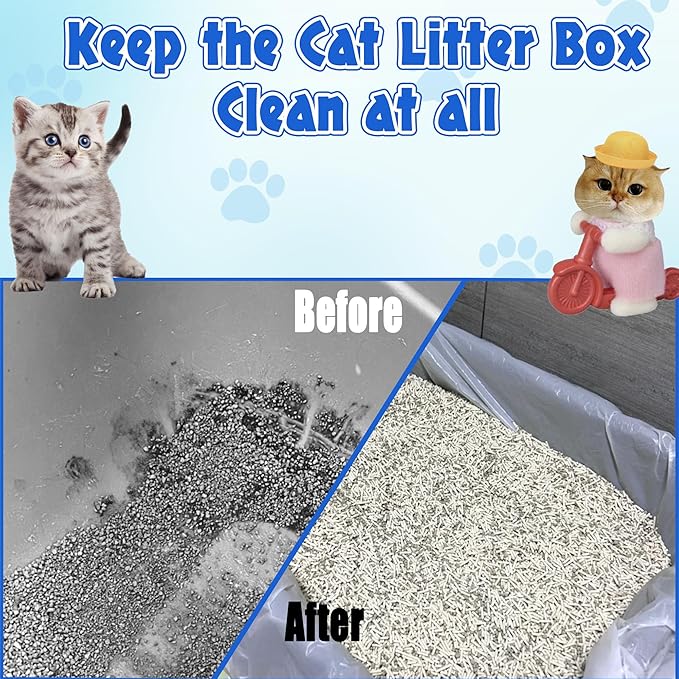 xcivi 60 Count Cat Litter Box Liners for SMARTELF Automatic Cat Litter Box, 26 x 15.75 Inch, Drawstring Cat Litter Bags, Extra Large Cat Litter Box Liners, Universal Model