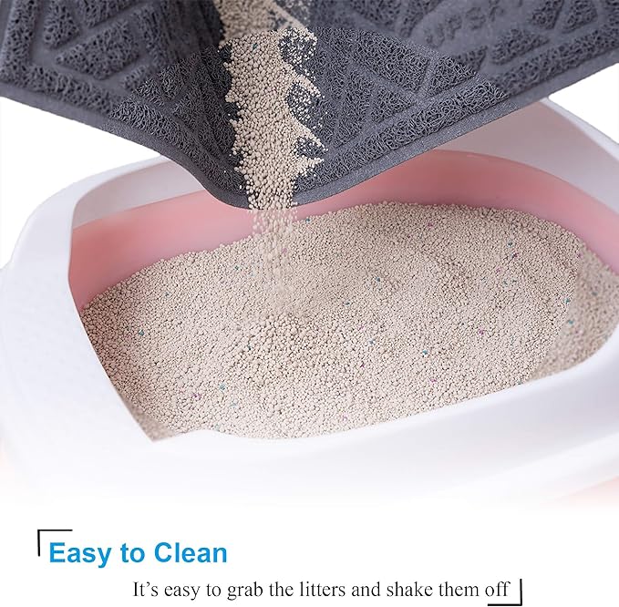 UPSKY Cat Litter Mats 2 Set of Cat Litter Pads, Cat Litter Trap Mats Can Be Spliced and Placed At-Will, Scatter Control for Litter Box, Soft on Sensitive Kitty Paws, Easy to Clean. (24"x 16")
