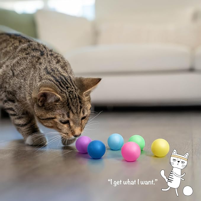 Catstages Replacement Balls for Cat Track Toy, Multiple Colors - 6 Pack, All Breed Sizes
