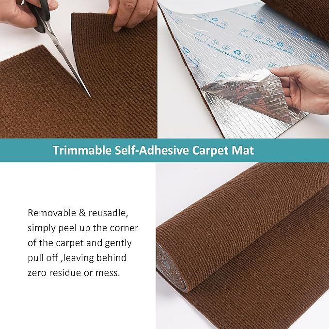 Cat Scratch Furniture Protector,78.7"x15.8"Cat Scratching Mat,Trimmable Self-Adhesive Cat Couch Protector,cat Wall Scratcher,Pad Replacement for Cat Tree Shelves and Post(Brown)