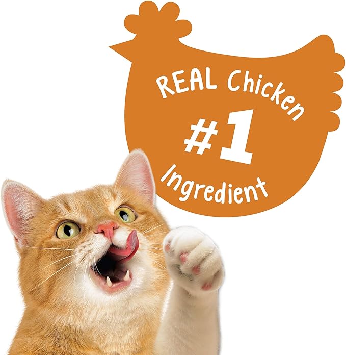 Purina Friskies Made in USA Facilities Cat Treats, Party Mix Chicken Lovers Crunch - (6) 6 oz. Pouches