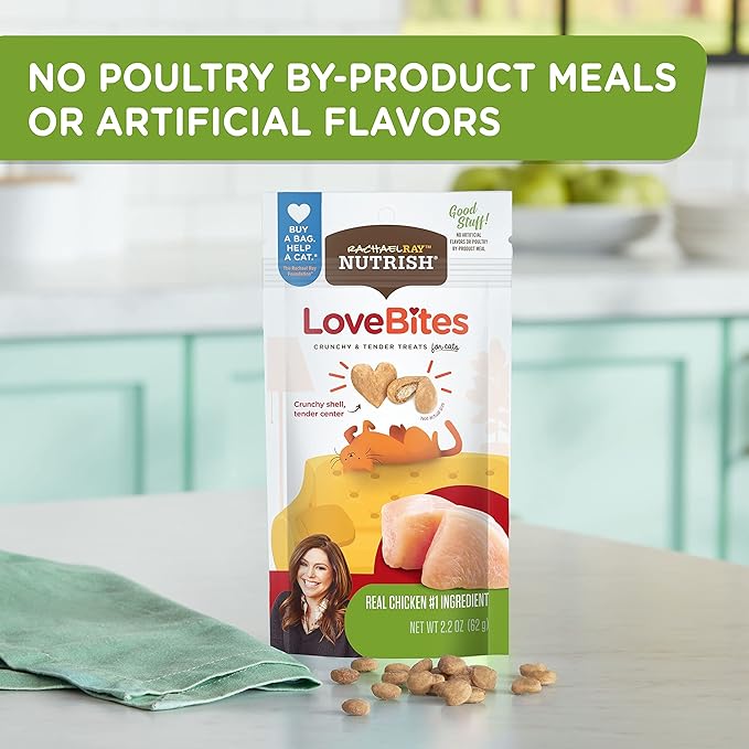 Rachael Ray Nutrish Love Bites Cat Treats, Chicken, 2.2 Ounces (Pack of 12)