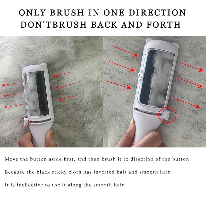 Cat Brush Pet Dry Cleaning Brush Cat Self Sticky Brush for Shedding and Grooming Long Short Hair Removal Comb with Recycling Box for Kitten Dog Rabbit Massage Roller Removes Loose Fur (White)