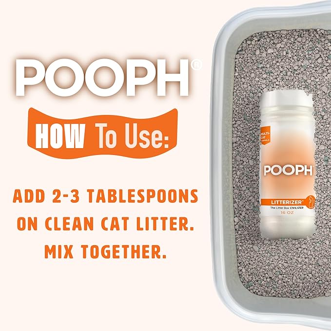 POOPH Litterizer - Litter Box Civilizer, 16oz - Dismantles Odors on a Molecular Basis, Freshener, Eliminator, Urine, Pee, Deodorizer, Fresh, Clean, Potty, Safe