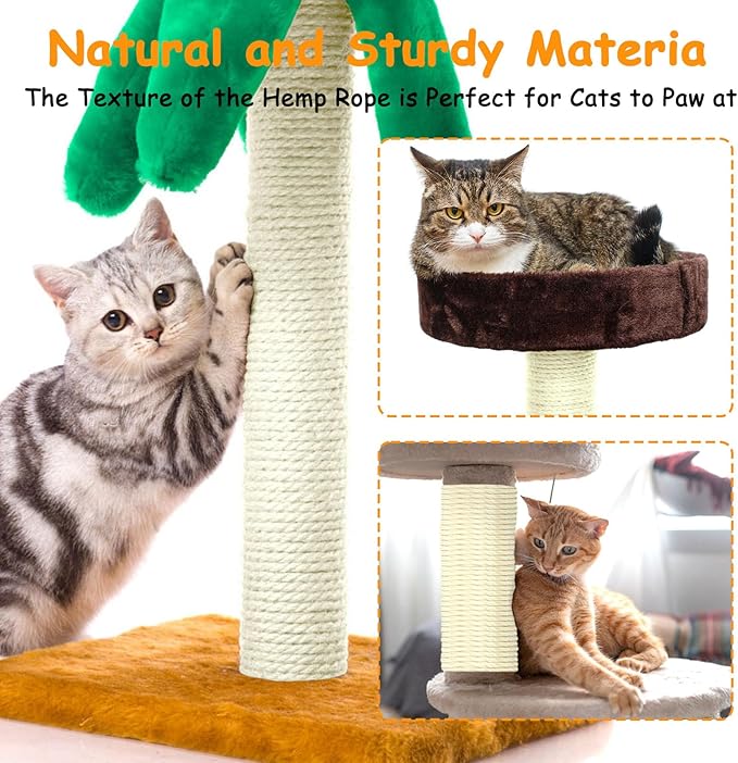 Sisal Rope for Cat Scratcher 1/4" Diameter 164 FT Cat Natural Sisal Rope for Repairing Cat Scratching Post Cat Tower Repair Rope Cat Tree Rope Replace Recovering and DIY