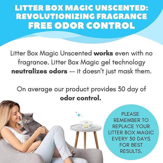 Cat Litter Deodorizer Jar (Fragrance Free, 16 Oz, Pack of 1) - Unscented Cat Litter Odor Control Gel - Cat Litter Box Pet Air Freshener - Litter Odor Eliminator to Freshen Air