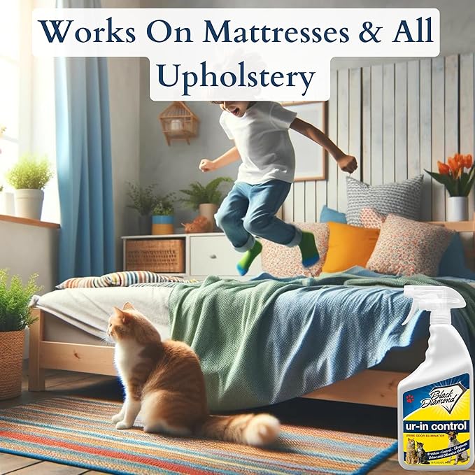Ur-in Control Eliminates Urine Odors – Removes Cat, Dog, Pet, Odors Human Smells From Carpet, Furniture, Mattresses, Grout and Pet Bedding, Concrete. Biodegradable Enzymes. (1-Quart/1-Gallon)