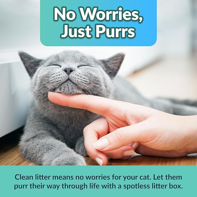 Reli. Cat Litter Box Liners (18 Count), Jumbo | Drawstring Litter Box Liner | Heavy Duty Lining for Cat Pan, Pet Waste | Kitty Poop Bags, Drawstring Handles (White)