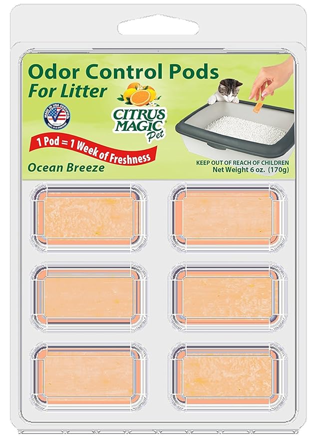 Citrus Magic Pet Odor Control "Paws" For Litter, Ocean Breeze, 6 Count (Pack of 6)
