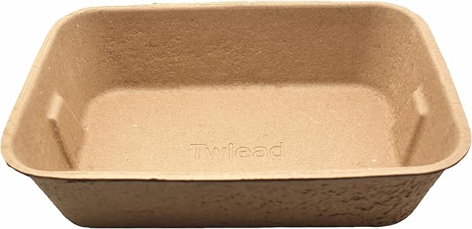 Disposable Cat Litter Box (5 Pack Of Trays) Eco Friendly 100% Recycled Paper Cat Tray,16.14 X11.81X3.94 Inch (Brown)
