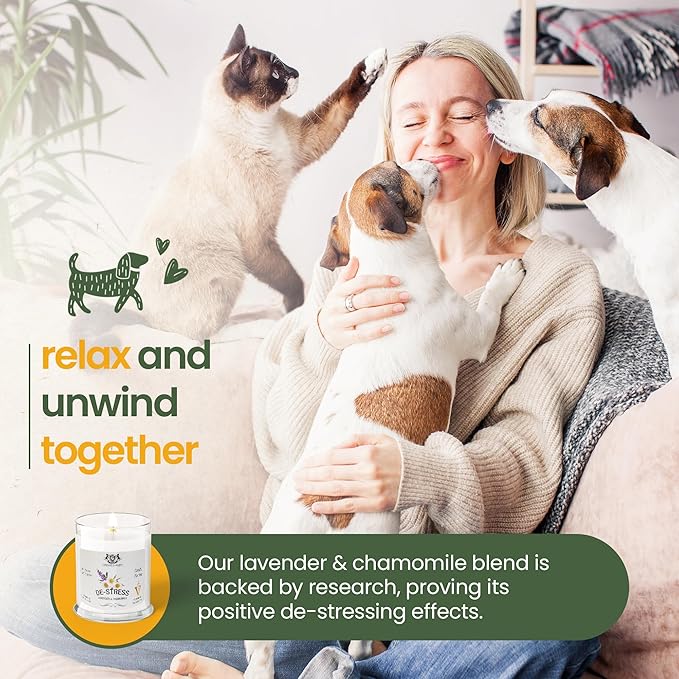 Pet Odor Eliminator Candle Lavender and Chamomile Scented Candles for Home Decor - Calming Candles Aromatherapy, Soy Wax Pet Candles Odor Eliminator for Home - Pet Friendly Candles by Gerrard Larriett