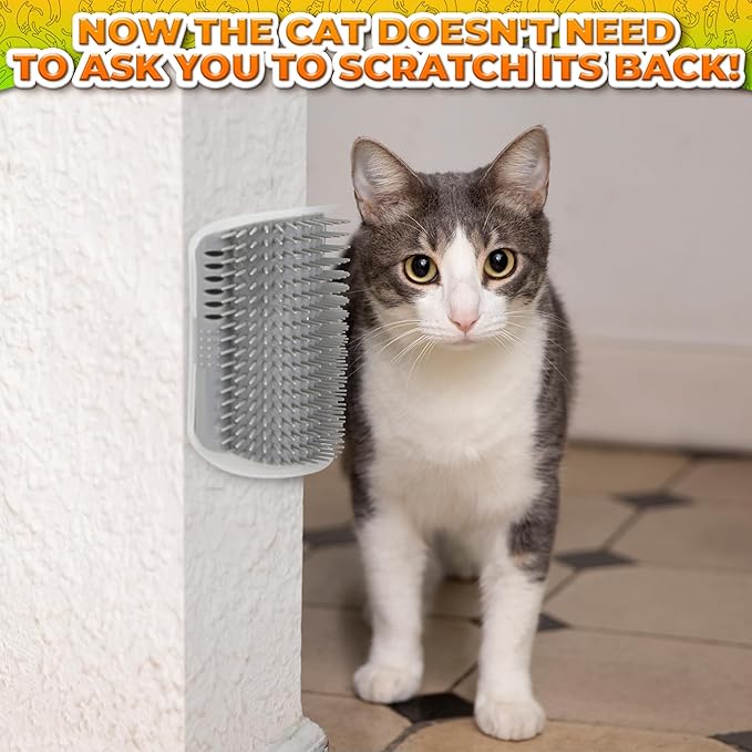 Cat Corner Scratcher - Cat Self Groomer for Indoor Cats Corner Cat Scratcher Brush Cat Face Scratchers Cat Rubbing Corner Scratcher - Cat Wall Brush Cat Corner Brush Cat Scratchers for Indoor Cats