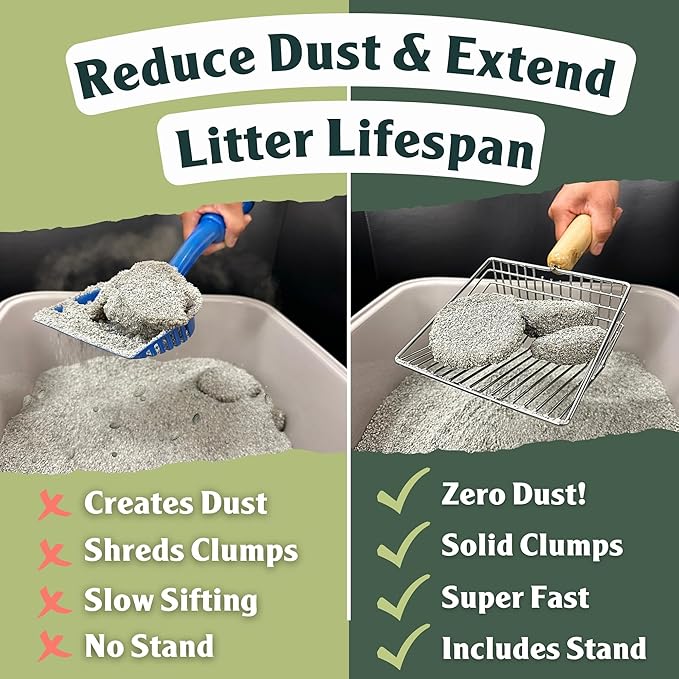 Sprinkle & Sweep Litter Box Deodorizer - Cat Litter Deodorizer Non Toxic and Safe for Kittens - Litter Deodorizer Instantly Eliminates Foul Litter and Urine Odors (1 Bag + Speed Sifter)